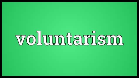 voluntarism definition